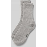 Snocks Socken mit Label-Stitching im 2er-Pack in Silber Melange, Größe 39-42 von Snocks