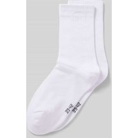 Snocks Socken mit Label-Stitching im 2er-Pack in Weiss, Größe 39-42 von Snocks
