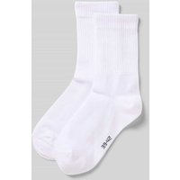 Snocks Socken mit Label-Stitching im 2er-Pack in Weiss, Größe 39-42 von Snocks