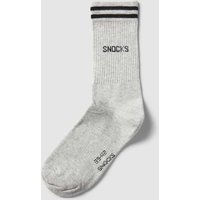 Snocks Socken mit Streifenmuster Modell 'Retro Sock' im 2er-Pack in Hellgrau Melange, Größe 43/46 von Snocks