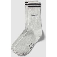 Snocks Socken mit Streifenmuster Modell 'Retro' im 2er-Pack in Silber Melange, Größe 39/42 von Snocks