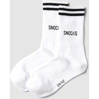 Snocks Socken mit Streifenmuster Modell 'Retro' im 2er-Pack in Weiss, Größe 35/38 von Snocks