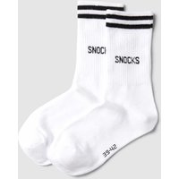 Snocks Socken mit Streifenmuster Modell 'Retro' im 2er-Pack in Weiss, Größe 39/42 von Snocks