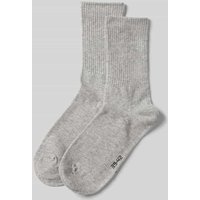 Snocks Socken mit elastischem Rippenbündchen im 2er-Pack in Silber Melange, Größe 39-42 von Snocks