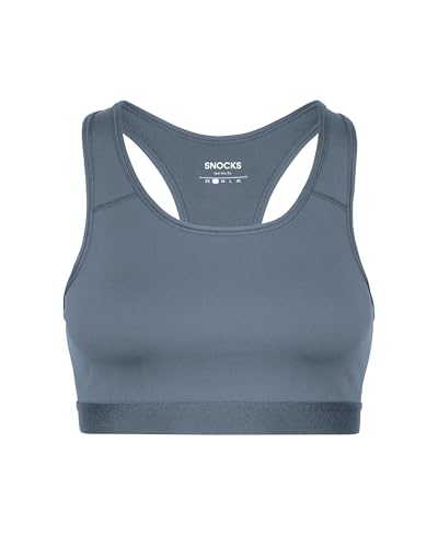 Snocks Sport BH für Damen - Sportunterwäsche Perfekter Halt ohne Einzuschränken - Schnell trocknend und unterstützend Fitness Bustier - Multifunktionaler Fitness Bra - Gr. S, Farbe Steingrau von Snocks