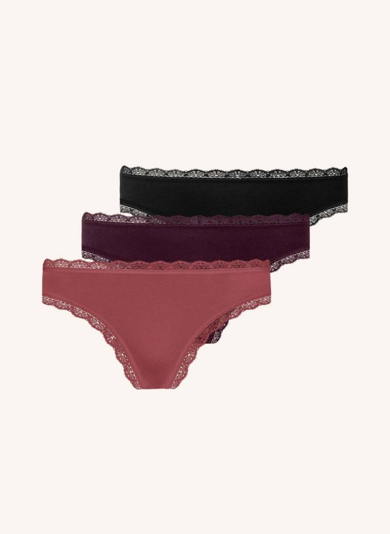 Snocks 3er-Pack String Mit Spitze rosa von Snocks