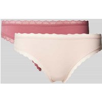 Snocks String mit Spitzenbesatz im 2er-Pack in Apricot, Größe XL von Snocks