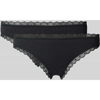 Snocks String mit Spitzenbesatz im 2er-Pack in Black, Größe M von Snocks