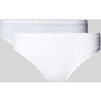 Snocks String mit Spitzenbesatz im 2er-Pack in Hellgrau, Größe M von Snocks
