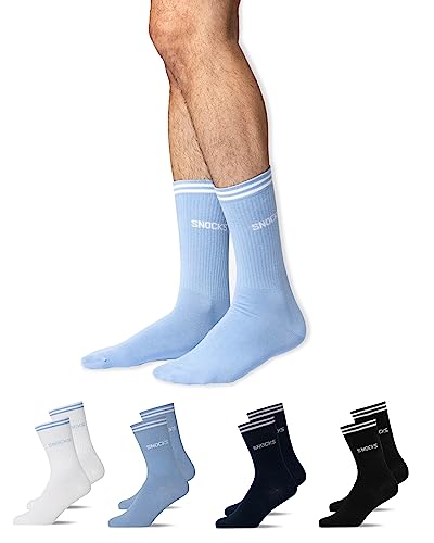 Snocks Tennissocken mit Streifen für Damen und Herren: Ideale Sportsocken aus Biobaumwolle - passend für jeden Sneaker und jeden Style - Tennissocken herren35-38 von Snocks