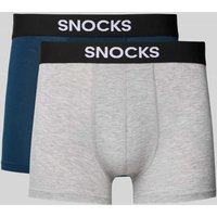 Snocks Trunks mit elastischem Bund im 2er-Pack in Dunkelblau, Größe L von Snocks