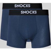 Snocks Boxershorts mit elastischem Logo-Bund im 2er-Pack in Marine, Größe XXL von Snocks