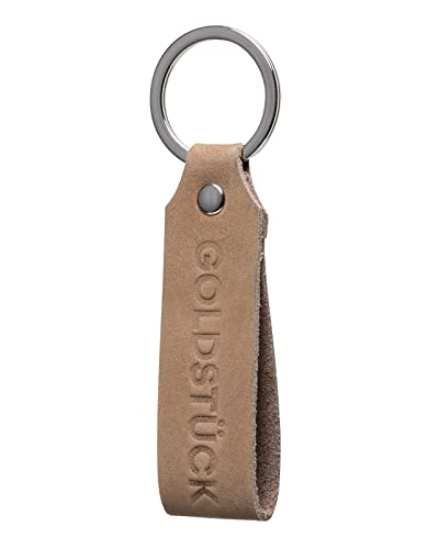 Snocks Unisex Schlüsselanhänger Leder Goldstück Hellbraun Keychain Geschenk Weihnachten Geburtstag Schluesselanhänger Auto von Snocks