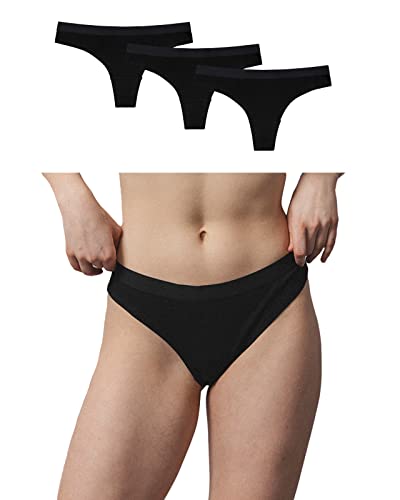 Snocks Unterhosen Damen Unterwäsche Frauen Brazilian Slip 3er Pack Damen Unterwäsche Baumwolle Slip Damen Unterhosen Schwarz Größe L (42/44) Slips Pantys Hipster Damen von Snocks