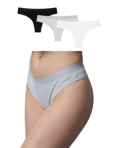 Snocks Brazilian Slip mit Bund Damen aus Bio-Baumwolle (3er Pack) - Damenunterwäsche mit perfekter Passform und angenehmem Tragegefühl - Klassisches Unterwäsche Frauen Gr.XL, Farbe Weiß/Grau/Schwarz von Snocks