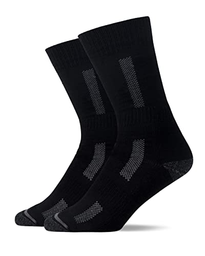 Snocks Wandersocken für Damen und Herren- Atmungsaktive und geruchsfreie Outdoor Trekkingsocken - Anti-Blasen Allrounder - Perfekte Passform - Schwarz - 35-38 von Snocks