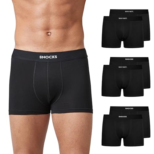 Snocks Why Not Boxershorts Herren Bio Baumwolle (6er Pack) Unterhosen Herren ohne einschneidenden Gummibund - S von Snocks