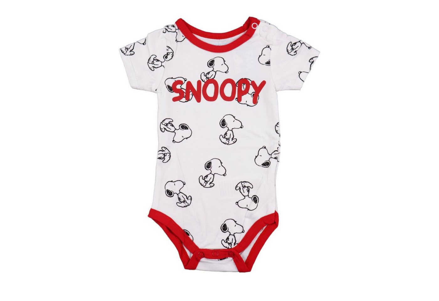 Snoopy Kurzarmwickelbody Snoopy Love Baby Kleinkind kurzarm Body Strampler Gr. 68 bis 92 von Snoopy
