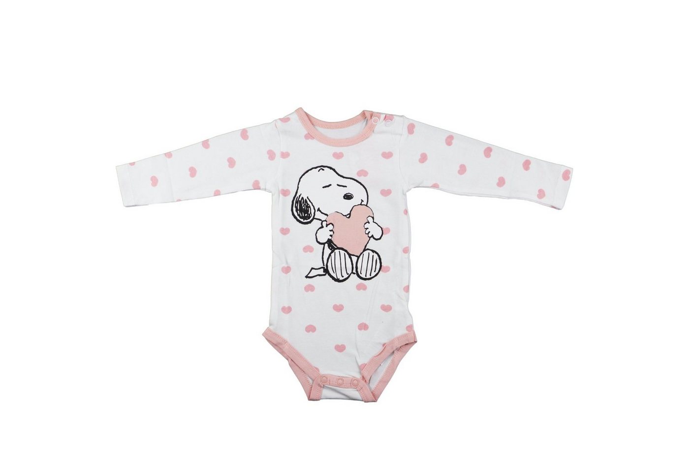 Snoopy Langarmwickelbody Snoopy Love Baby langarm Strampler Body Gr. 68 bis 92 von Snoopy