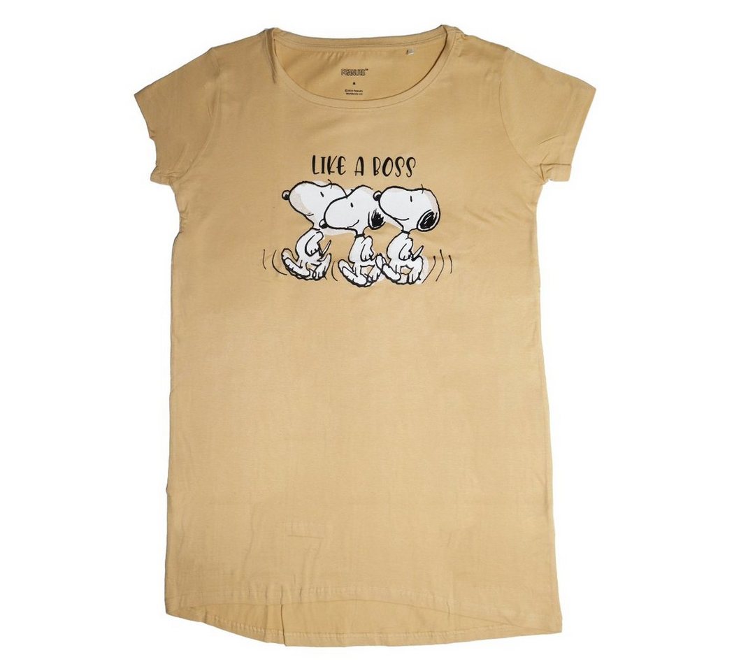 Snoopy Pyjamaoberteil Snoopy Like a Boss Damen kurzarm Schlafshirt Nachthemd Gr. XS bis XL 100% Baumwolle von Snoopy