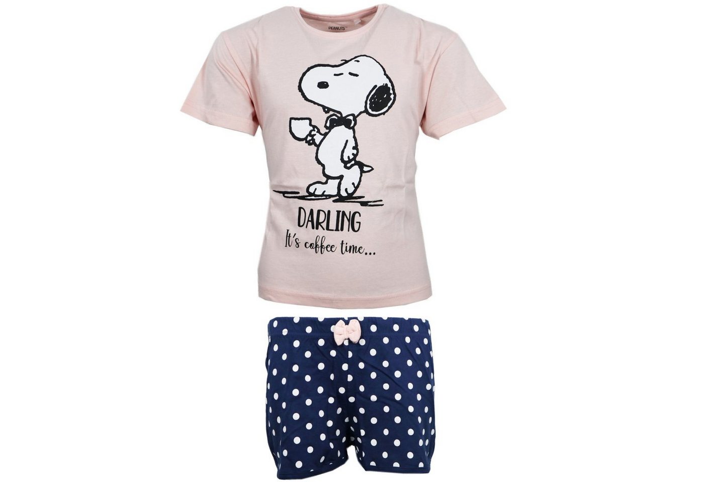 Snoopy Schlafanzug Snoopy Mädchen kurzarm Pyjama Shirt Shorts Gr. 134 bis 164, Baumwolle von Snoopy