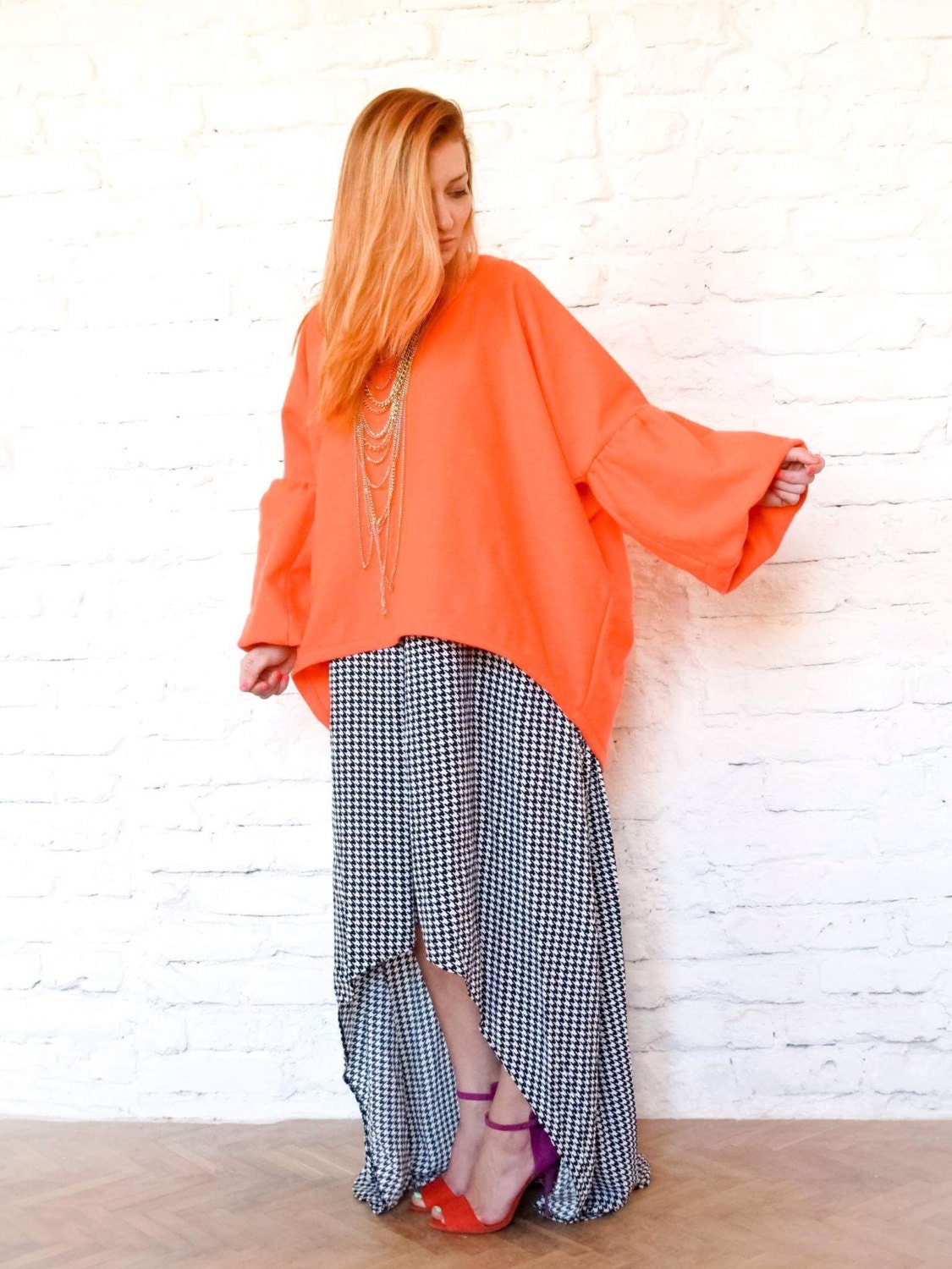 Pullover in Übergröße/Oversize-Pullover/Bluse/Top/Kleidung Übergröße/Asymmetrisch/Pullover-Oberteil/Kleidung von SnoozeAtTwelve