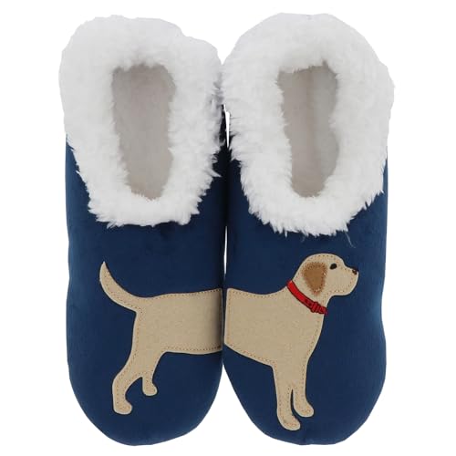 Snoozies Pairables Katzen- und Hundehausschuh-Kollektion – mit vier einzigartigen Designs und Damengrößen 36-42, Goldener Labrador, Small von Snoozies