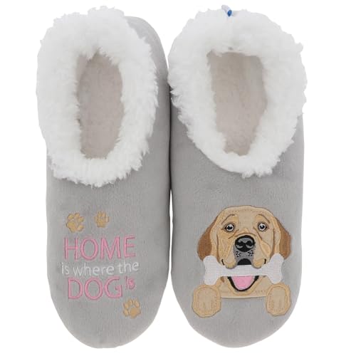 Snoozies Pairables Katzen- und Hundehausschuh-Kollektion – mit vier einzigartigen Designs und Damengrößen 36-42, Home Dog, Medium von Snoozies