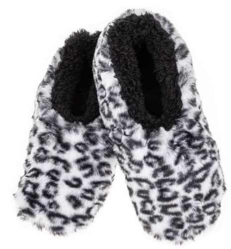 Snoozies! Wild Side Superweiche Damen-Hausschuhe mit rutschfester Sohle, Damengrößen 36-40, schneeleopard, Medium von Snoozies
