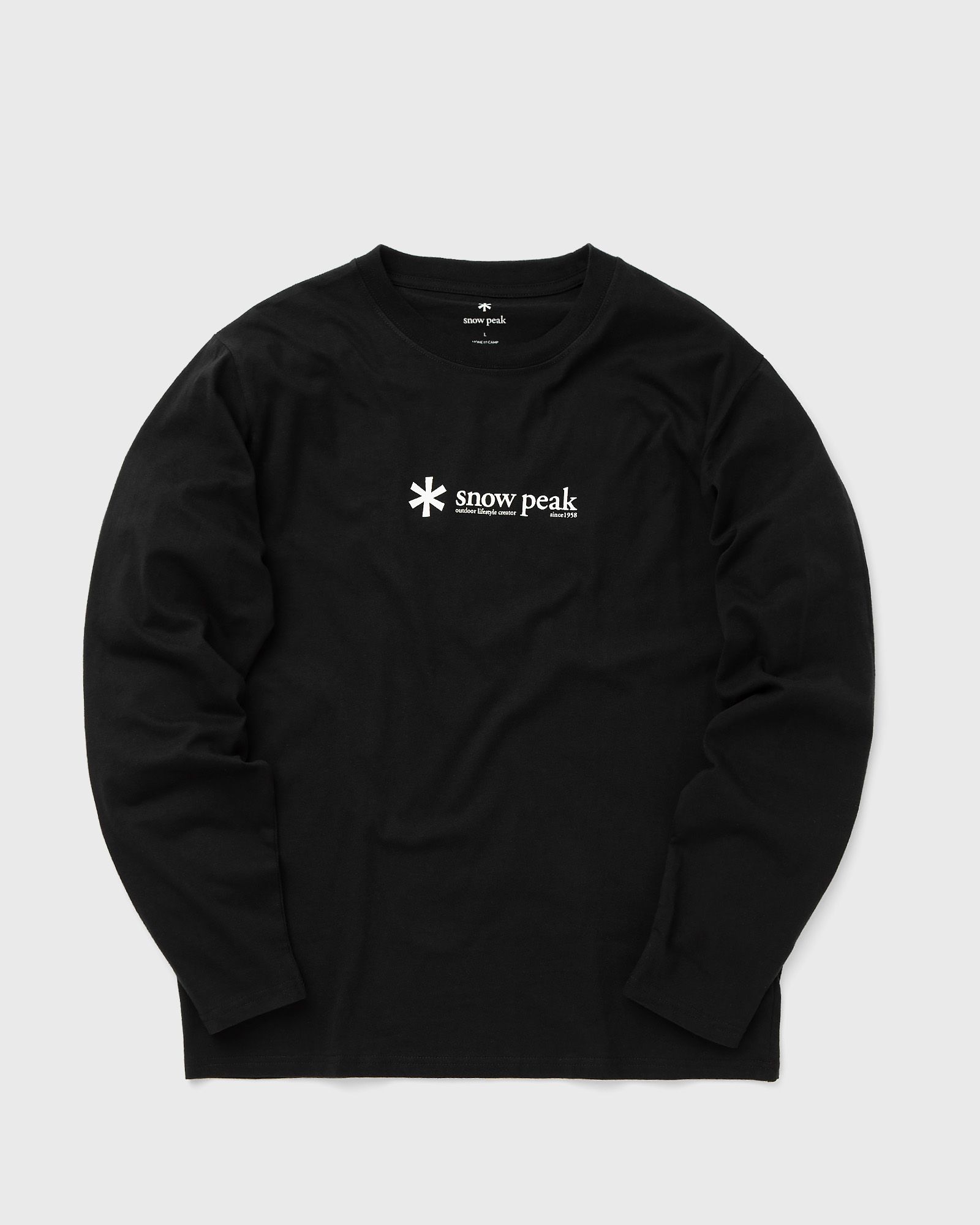 Snow Peak SOFT COTTON LOGO LONG SLEEVE T-SHIRT men Longsleeves black in Größe:L von Snow Peak