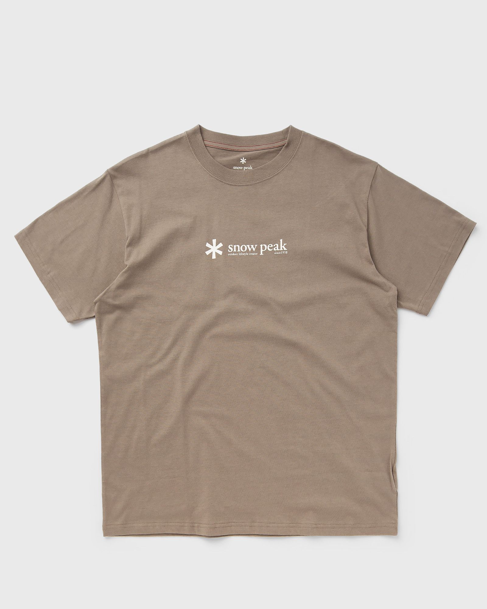 Snow Peak SOFT COTTON LOGO SHORT SLEEVE T-SHIRT men Shortsleeves beige in Größe:S von Snow Peak