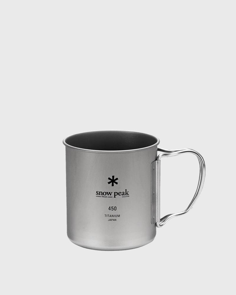 Snow Peak TITANIUM SINGLE MUG 450ML men Outdoor Equipment silver in Größe:ONE SIZE von Snow Peak