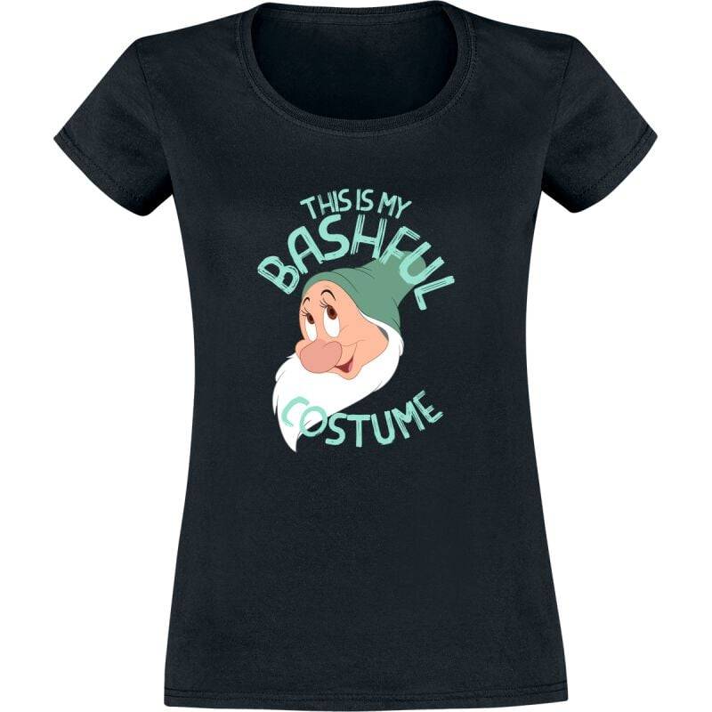 Schneewittchen - Disney T-Shirt - Bashful Costume - M bis L - für Damen - Größe L - schwarz  - Lizenzierter Fanartikel von Schneewittchen