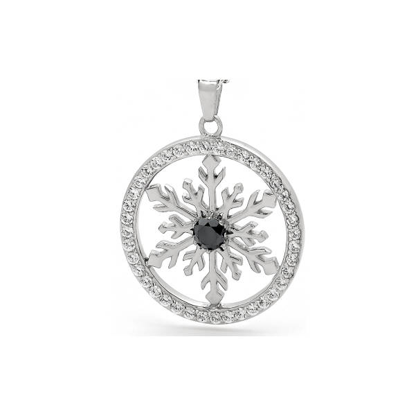 Black Diamond Schneeflocken Halskette - Anhänger Und Kette von SnowJewelAustralia