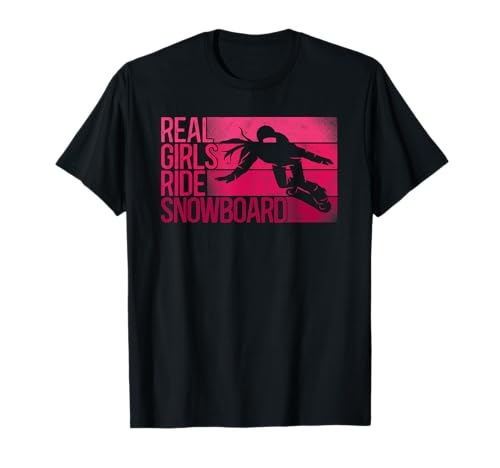 Snowboard Snowboard Vintage-Mädchen-Fahrt T-Shirt von Snowboard Snowboarder Winter HD0
