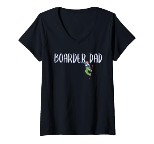 Damen Boarder Papa Snowboard T-Shirt mit V-Ausschnitt Damen Boarder Papa Snowboard T-Shirt mit V-Ausschnitt von Snowboarder Boarder Geschenk