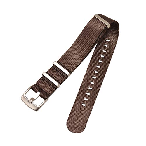 20mm 22mm NATO Nylon Gestreifte Strap Leinwand Ersatzband Uhrenzubehör Braun, 20mm von Snowdrift