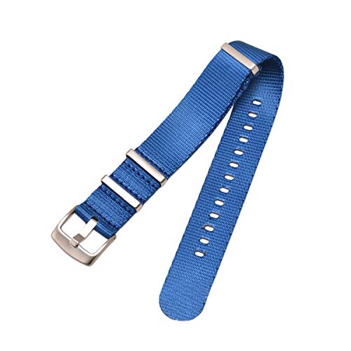 20mm 22mm NATO Nylon Gestreifte Strap Leinwand Ersatzband Uhrenzubehör Hellblau, 22mm von Snowdrift