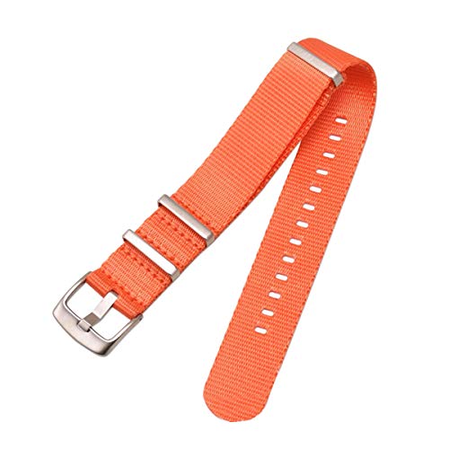 20mm 22mm NATO Nylon Gestreifte Strap Leinwand Ersatzband Uhrenzubehör Orange, 20mm von Snowdrift