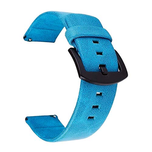 20mm Uhrenarmband Retro-Leder-Uhrenarmband 22mm Uhrenarmband 18-24mm Uhrenarmbänder, Blau, 22mm von Snowdrift