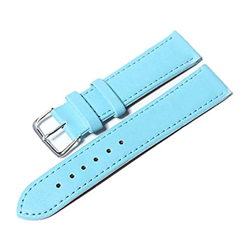 Snowdrift Frauen ES Uhrenarmbänder Uhrenarmband Leder Edelstahl Schnalle Gürtelschnalle 12-20mm, Himmelblau, 16mm von Snowdrift