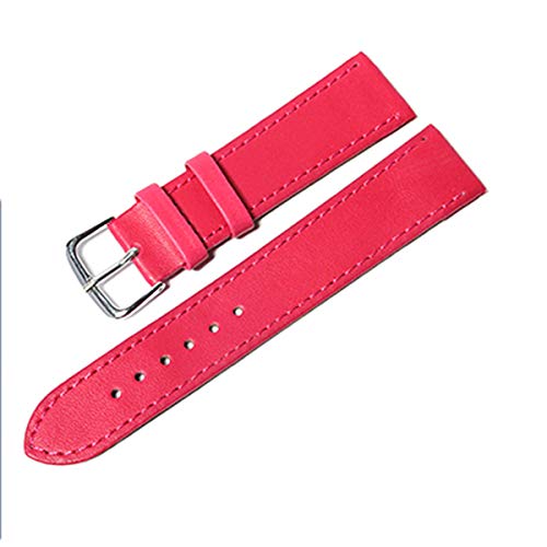 Snowdrift Frauen ES Uhrenarmbänder Uhrenarmband Leder Edelstahl Schnalle Gürtelschnalle 12-20mm, Hot Pink, 18mm von Snowdrift