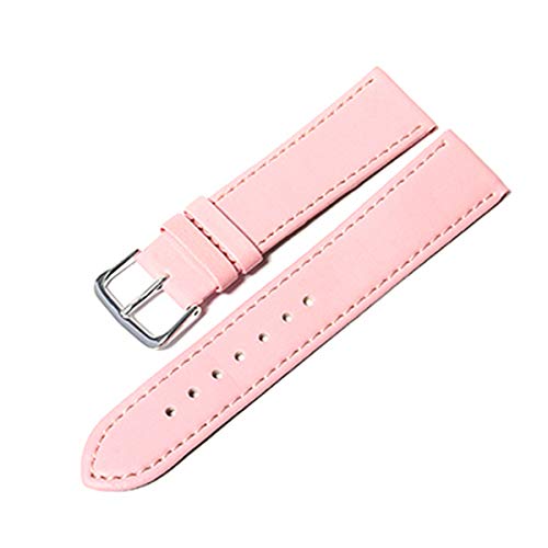 Snowdrift Frauen ES Uhrenarmbänder Uhrenarmband Leder Edelstahl Schnalle Gürtelschnalle 12-20mm, Rosa, 20mm von Snowdrift