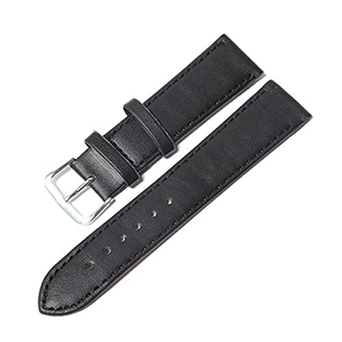 Snowdrift Frauen ES Uhrenarmbänder Uhrenarmband Leder Edelstahl Schnalle Gürtelschnalle 12-20mm, schwarz, 12mm von Snowdrift