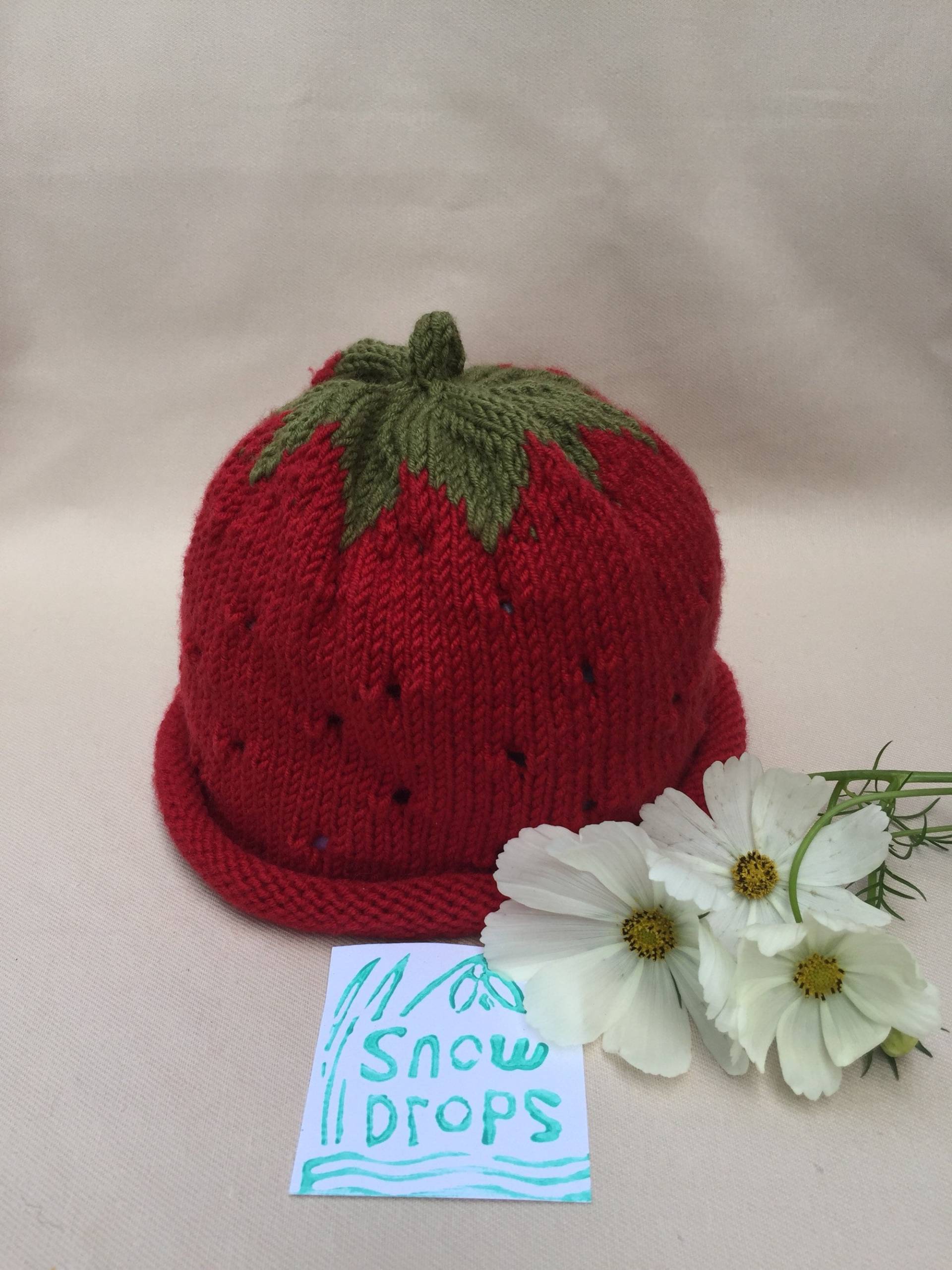 Erdbeere Kind Hut, Strickmütze, Strickmütze Für Kinder, Erdbeer-Mütze, Hand Merino Wolle Größe Hut von SnowdropsBethlehem