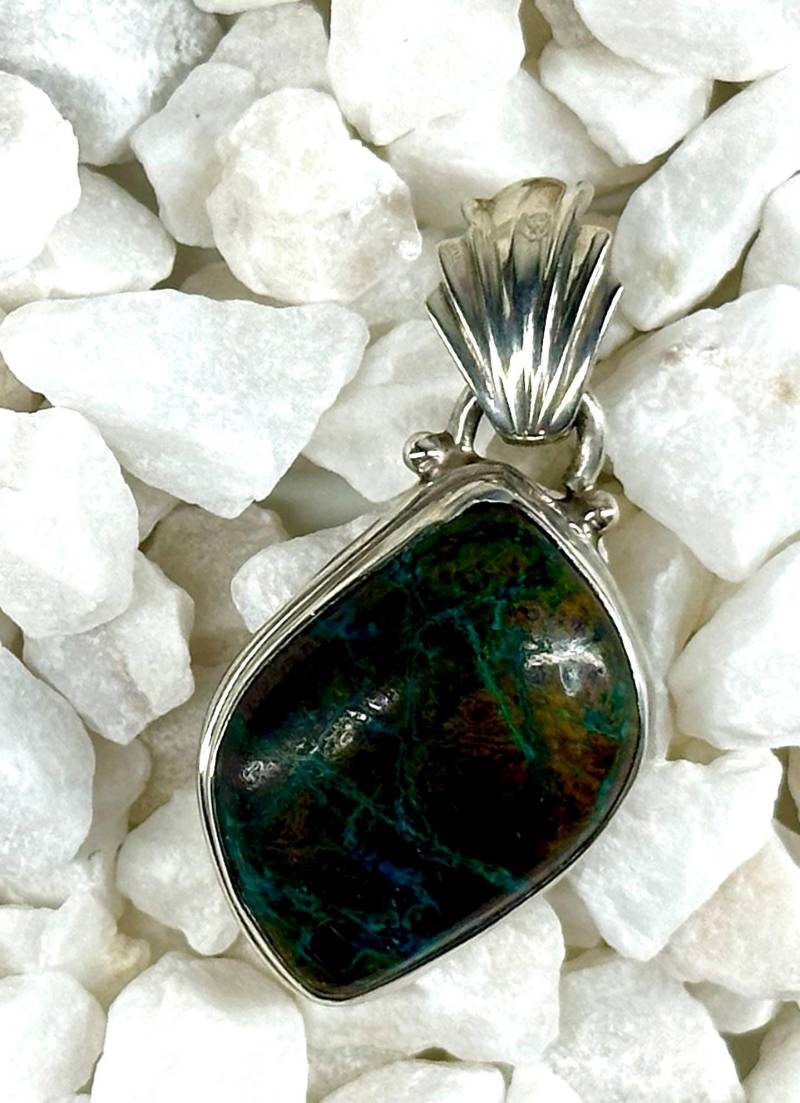 Anhänger - Natürlicher Türkis in Sterling Silber Gefasst von SnowlilyStudios