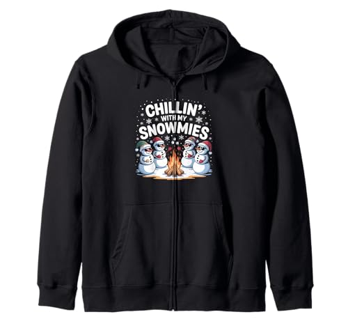 Chillin with My Snowmies Lagerfeuer Schneemann Herren Damen Kinder Kapuzenjacke Chillin with My Snowmies Lagerfeuer Schneemann Herren Damen Kinder Kapuzenjacke von Snowman Christmas Family Matching Pajamas