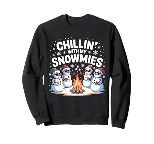 Chillin with My Snowmies Lagerfeuer Schneemann Herren Damen Kinder Sweatshirt Chillin with My Snowmies Lagerfeuer Schneemann Herren Damen Kinder Sweatshirt von Snowman Christmas Family Matching Pajamas