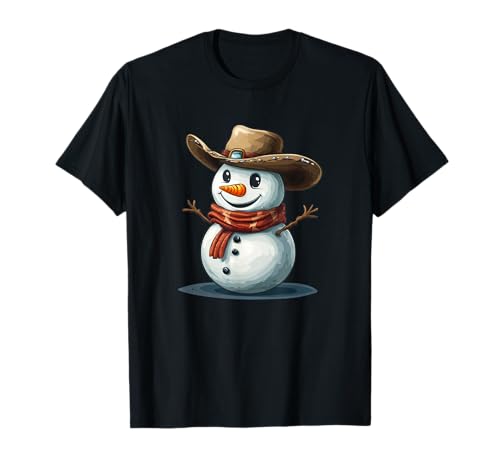Wild West Schneemann mit Cowboyhut Kostüm für Jungen und Mädchen T-Shirt Wild West Schneemann mit Cowboyhut Kostüm für Jungen und Mädchen T-Shirt von Snowman Cowboy