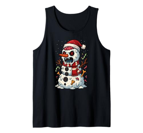 Schneemann Zombie Halloween Weihnachten Xmas Jungen Mädchen Kinder Tank Top von SnowmanAxis1